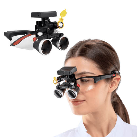 X1 PRO Dental-Lupe mit Stirnlampe und 2,5x/3,5x Linsen ohne wiederaufladbares Kabel
