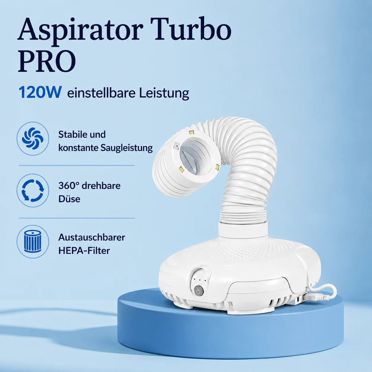 Aspirator Turbo PRO 120W — Vorteile auf einen Blick