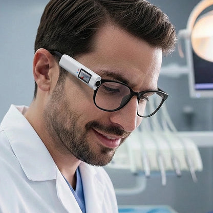 Mini 2.7K-Kamera mit Sicht aus der Ich-Perspektive für Lupen und Brillen mit Sehstärke