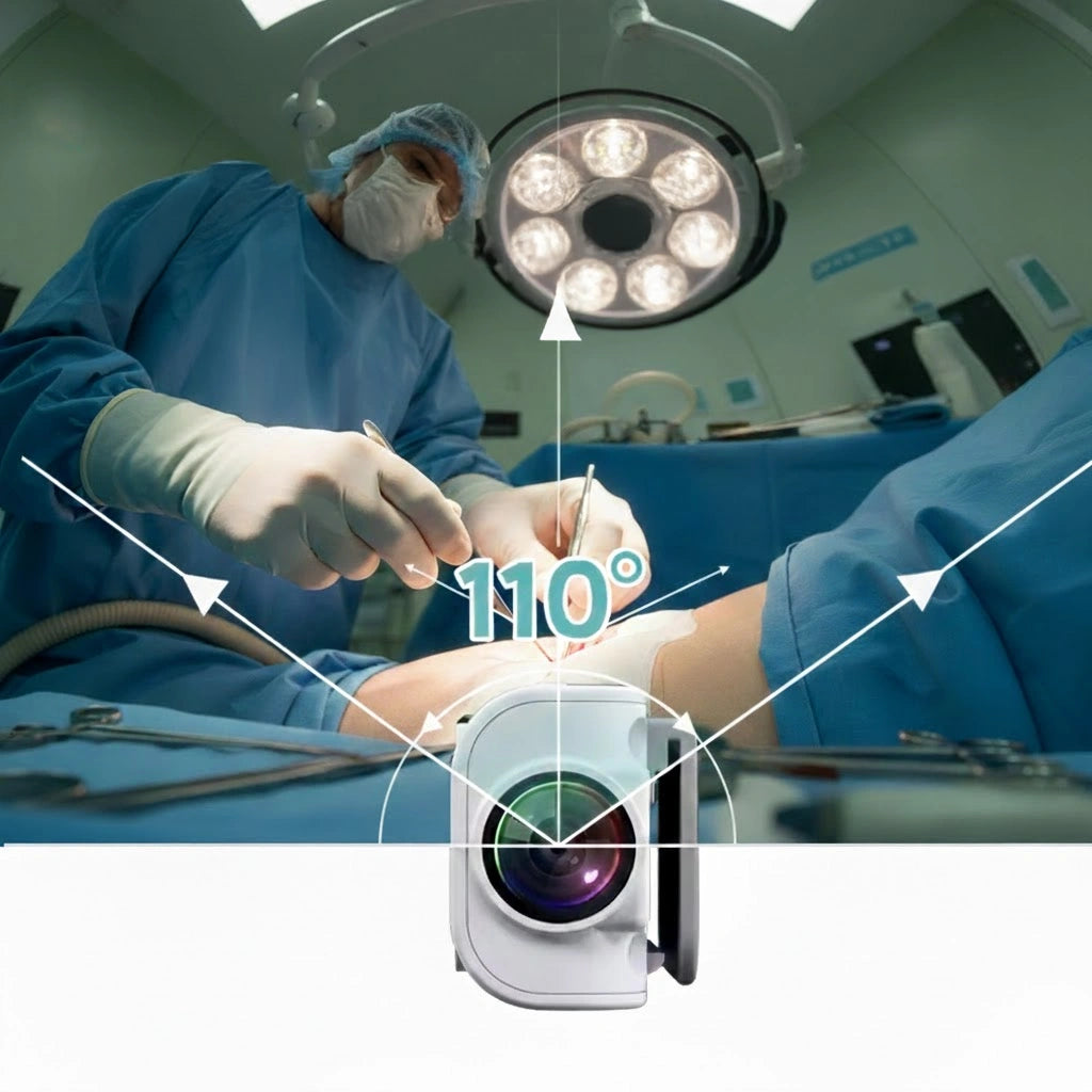 Mini 2.7K-Kamera mit Sicht aus der Ich-Perspektive für Lupen und Brillen mit Sehstärke