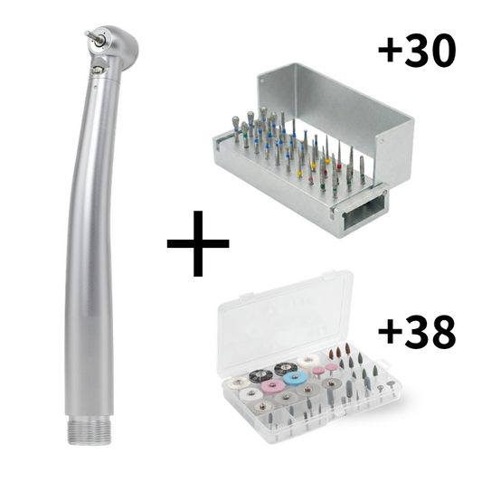 Komplettes Dental-Kit: Hochgeschwindigkeits-Handstück + 38-tlg. Polierset + 30 Diamantbohrer