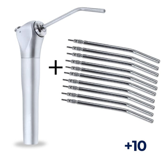 Zahnärztliche 3-Wege-Spritze für Luft und Wasser + 10 Sterilisierbare Spitzen