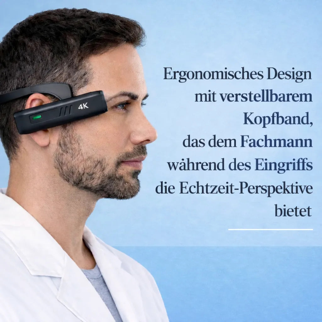 [locale:de] Ergonomisches Design mit verstellbarem Kopfband — Echtzeit-Perspektive des Fachmanns