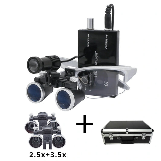 Kit Completo X1 con Lentes de 2.5x y 3.5x + Maletín de — vista frontal profesional